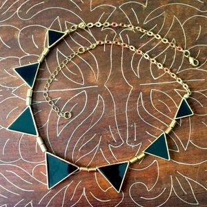 Gold and Black Geometric Necklace